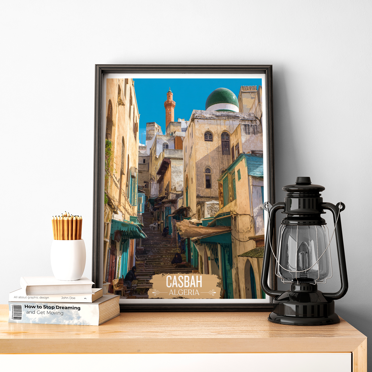 Casbah - Algeria - Travel Poster Vintage Style Wall Art Print - Art Print - Travel Art Poster