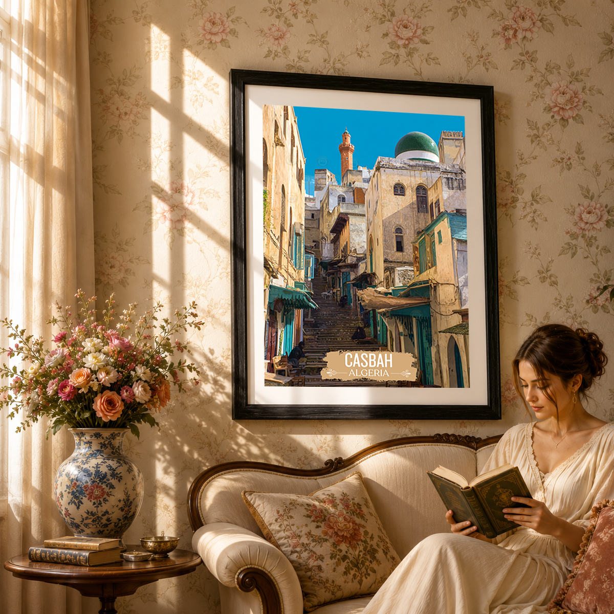 Casbah - Algeria - Travel Poster Vintage Style Wall Art Print - Art Print - Travel Art Poster