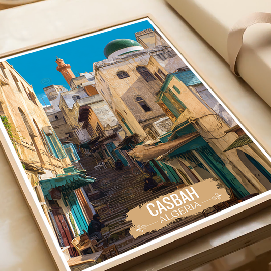 Casbah - Algeria - Travel Poster Vintage Style Wall Art Print - Art Print - Travel Art Poster