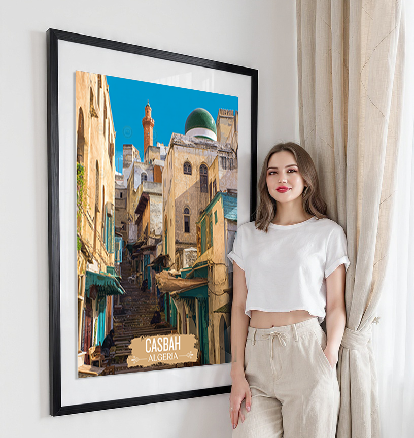Casbah - Algeria - Travel Poster Vintage Style Wall Art Print - Art Print - Travel Art Poster