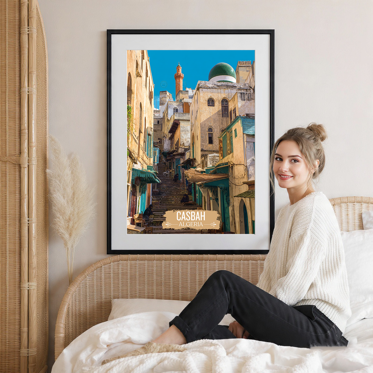 Casbah - Algeria - Travel Poster Vintage Style Wall Art Print - Art Print - Travel Art Poster