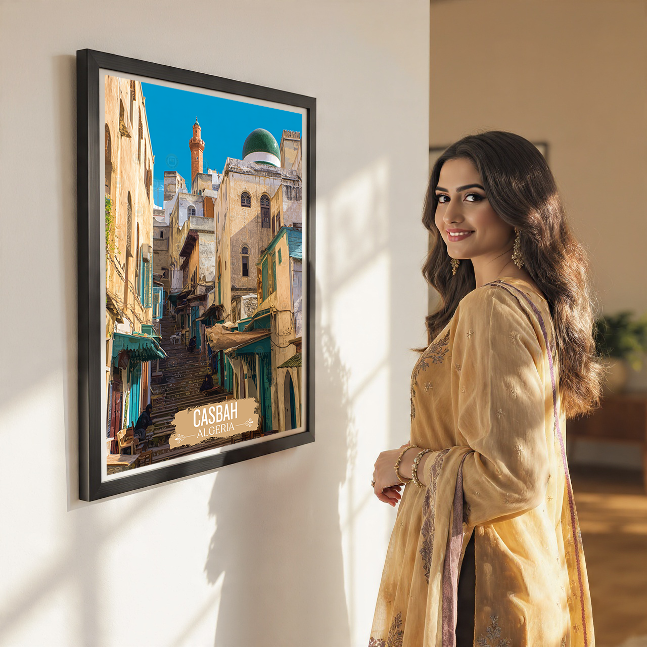 Casbah - Algeria - Travel Poster Vintage Style Wall Art Print - Art Print - Travel Art Poster