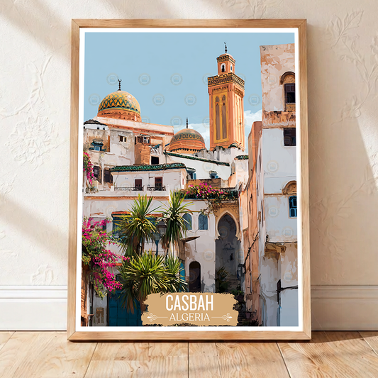 Casbah - Algeria - Travel Poster Vintage Style Wall Art Print - Art Print - Travel Art Poster