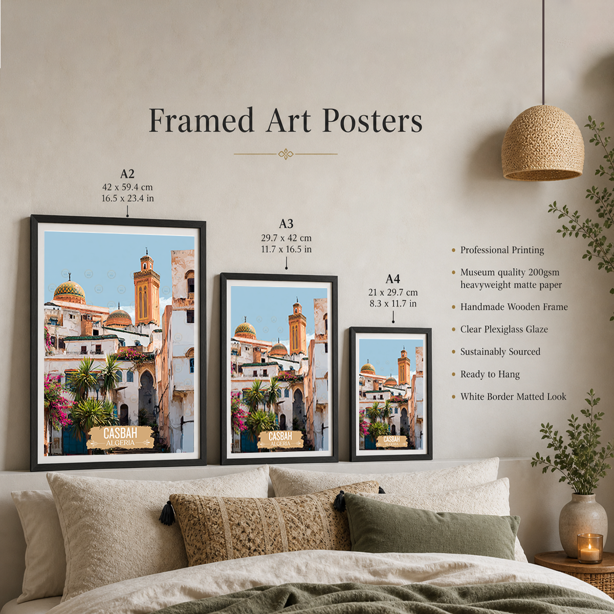 Casbah - Algeria - Travel Poster Vintage Style Wall Art Print - Art Print - Travel Art Poster