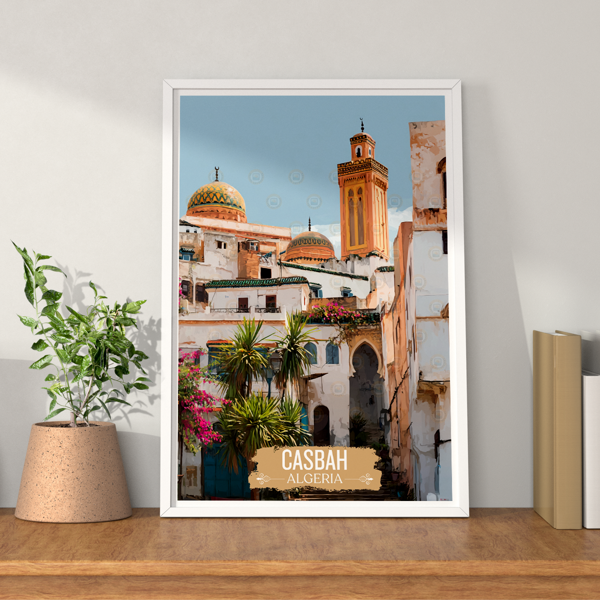 Casbah - Algeria - Travel Poster Vintage Style Wall Art Print - Art Print - Travel Art Poster