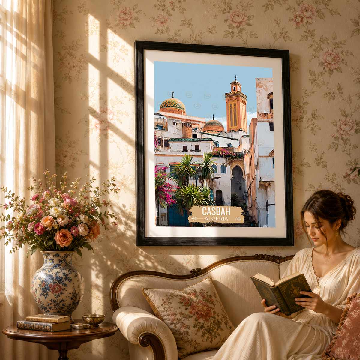 Casbah - Algeria - Travel Poster Vintage Style Wall Art Print - Art Print - Travel Art Poster