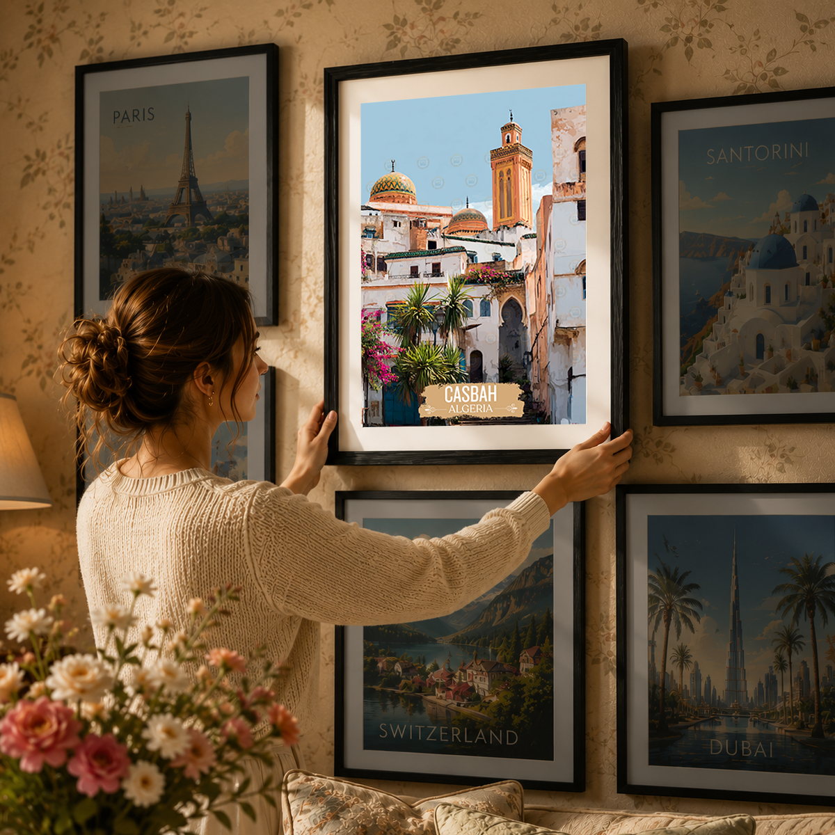 Casbah - Algeria - Travel Poster Vintage Style Wall Art Print - Art Print - Travel Art Poster
