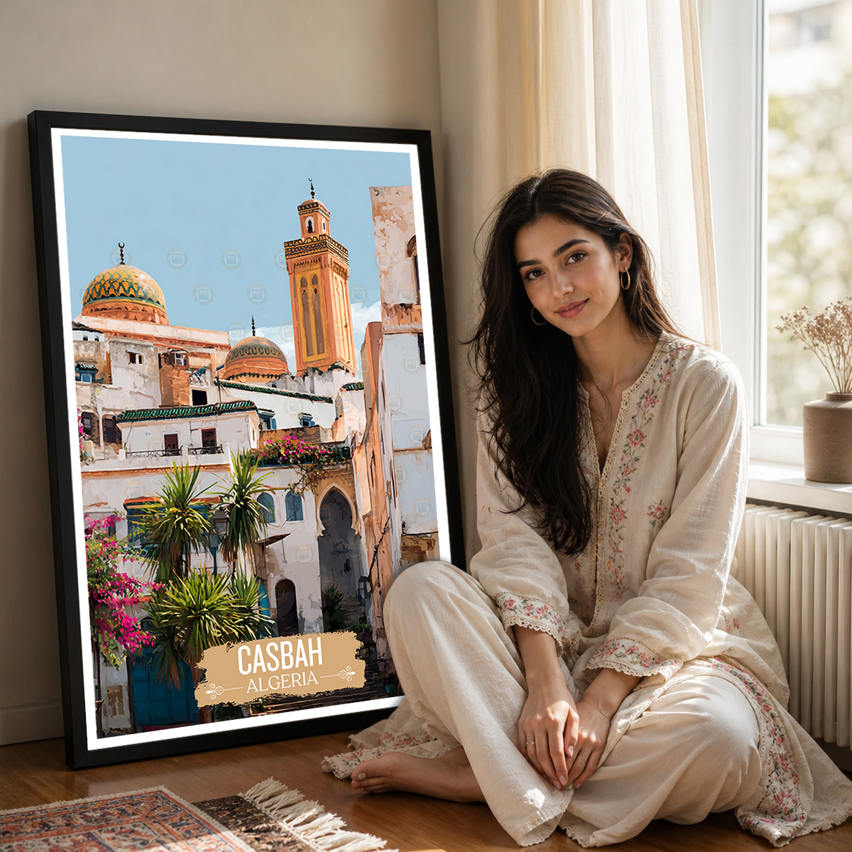 Casbah - Algeria - Travel Poster Vintage Style Wall Art Print - Art Print - Travel Art Poster