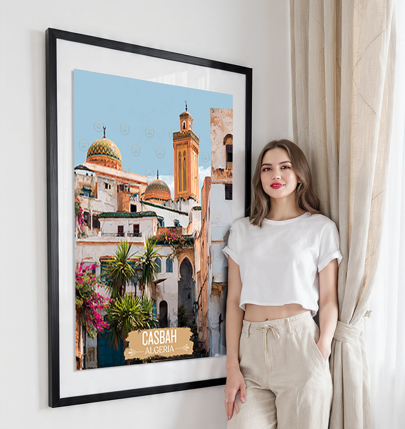 Casbah - Algeria - Travel Poster Vintage Style Wall Art Print - Art Print - Travel Art Poster