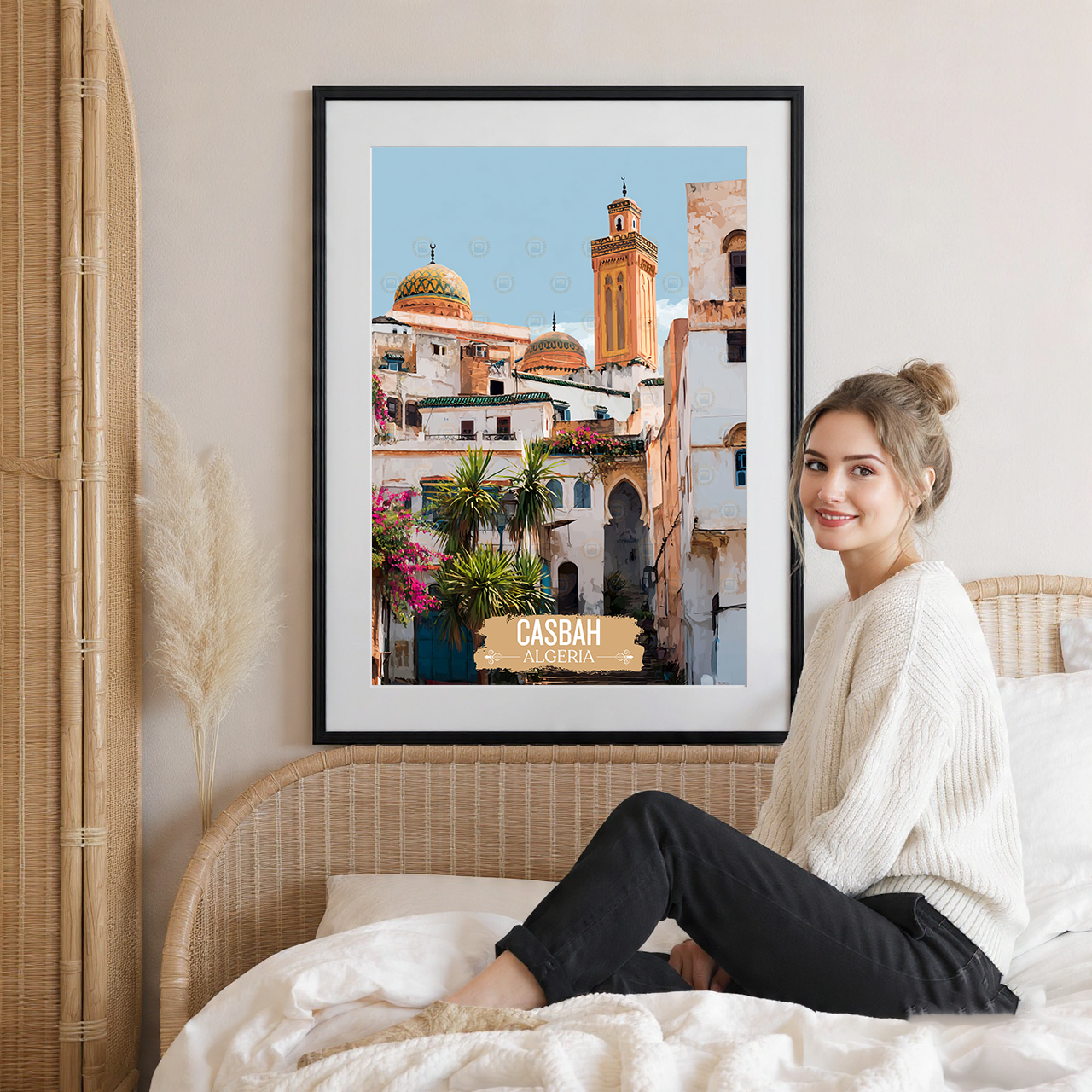 Casbah - Algeria - Travel Poster Vintage Style Wall Art Print - Art Print - Travel Art Poster