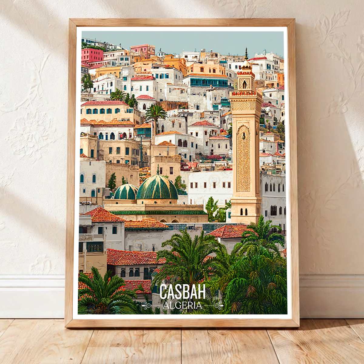 Casbah - Algeria - Travel Poster Vintage Style Wall Art Print - Art Print - Travel Art Poster