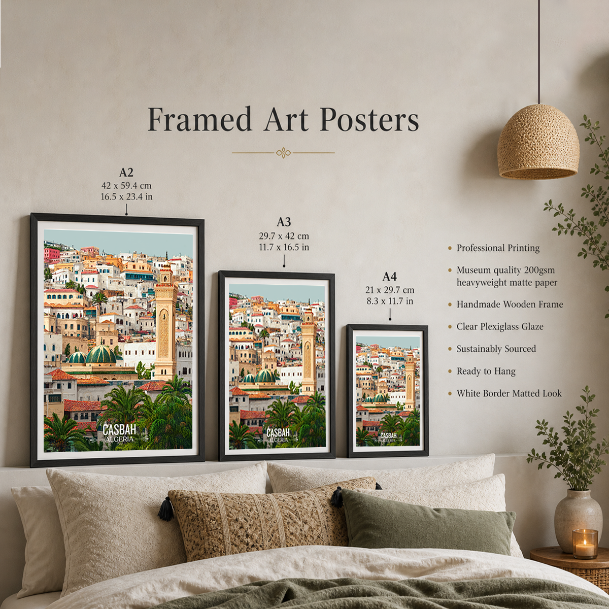 Casbah - Algeria - Travel Poster Vintage Style Wall Art Print - Art Print - Travel Art Poster