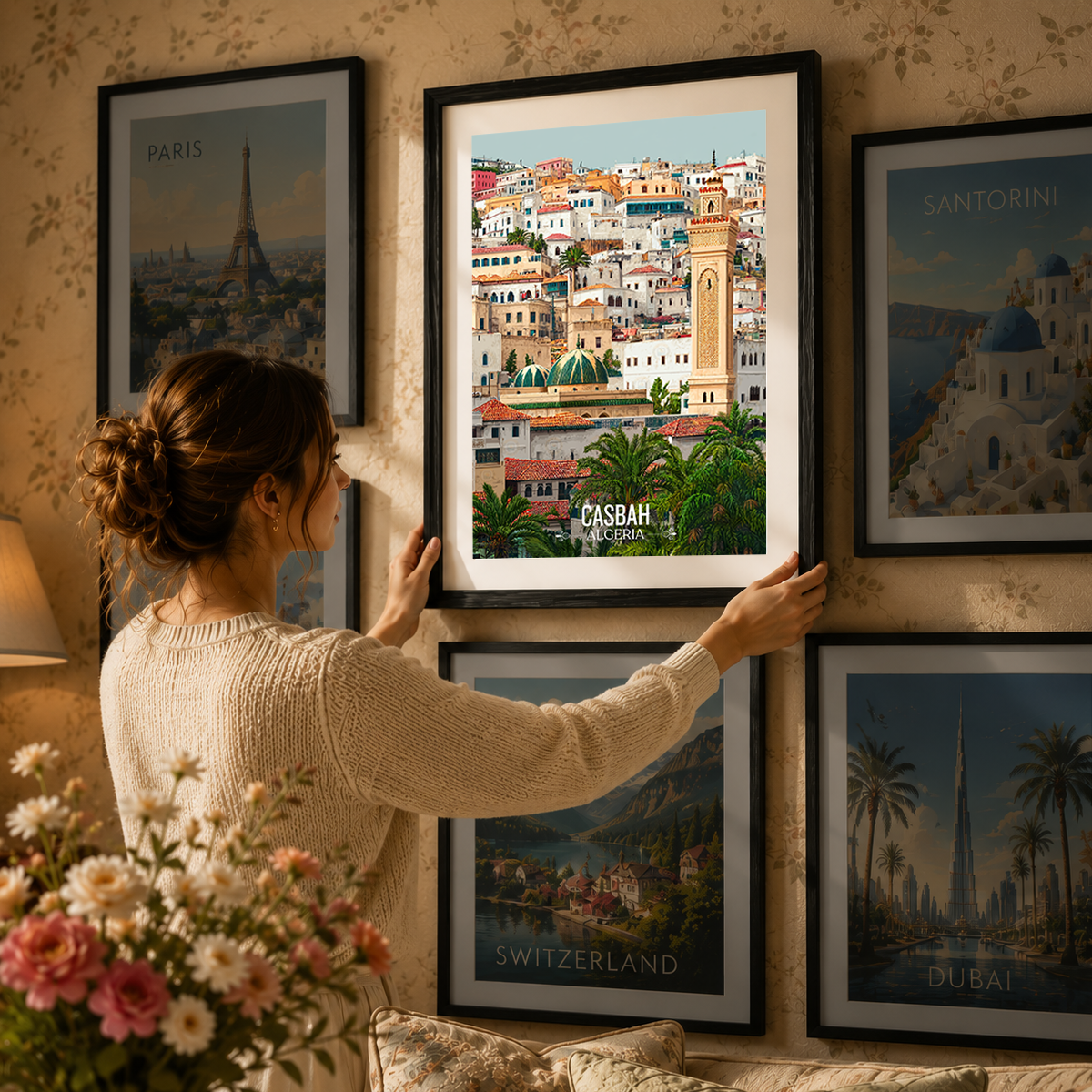Casbah - Algeria - Travel Poster Vintage Style Wall Art Print - Art Print - Travel Art Poster