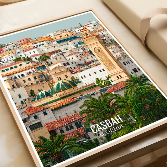 Casbah - Algeria - Travel Poster Vintage Style Wall Art Print - Art Print - Travel Art Poster