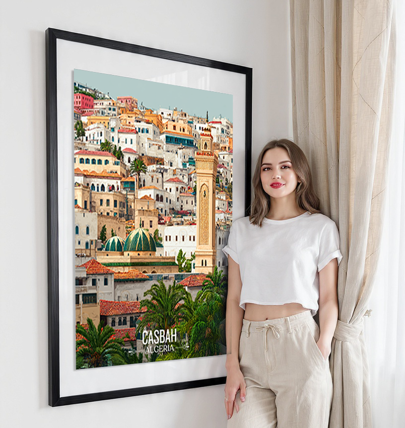 Casbah - Algeria - Travel Poster Vintage Style Wall Art Print - Art Print - Travel Art Poster