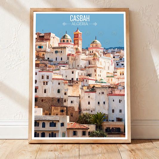 Casbah - Algeria - Travel Poster Vintage Style Wall Art Print - Art Print - Travel Art Poster