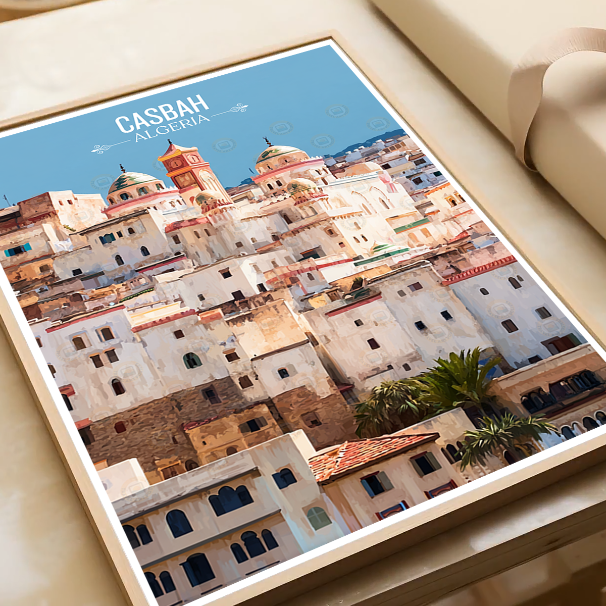 Casbah - Algeria - Travel Poster Vintage Style Wall Art Print - Art Print - Travel Art Poster