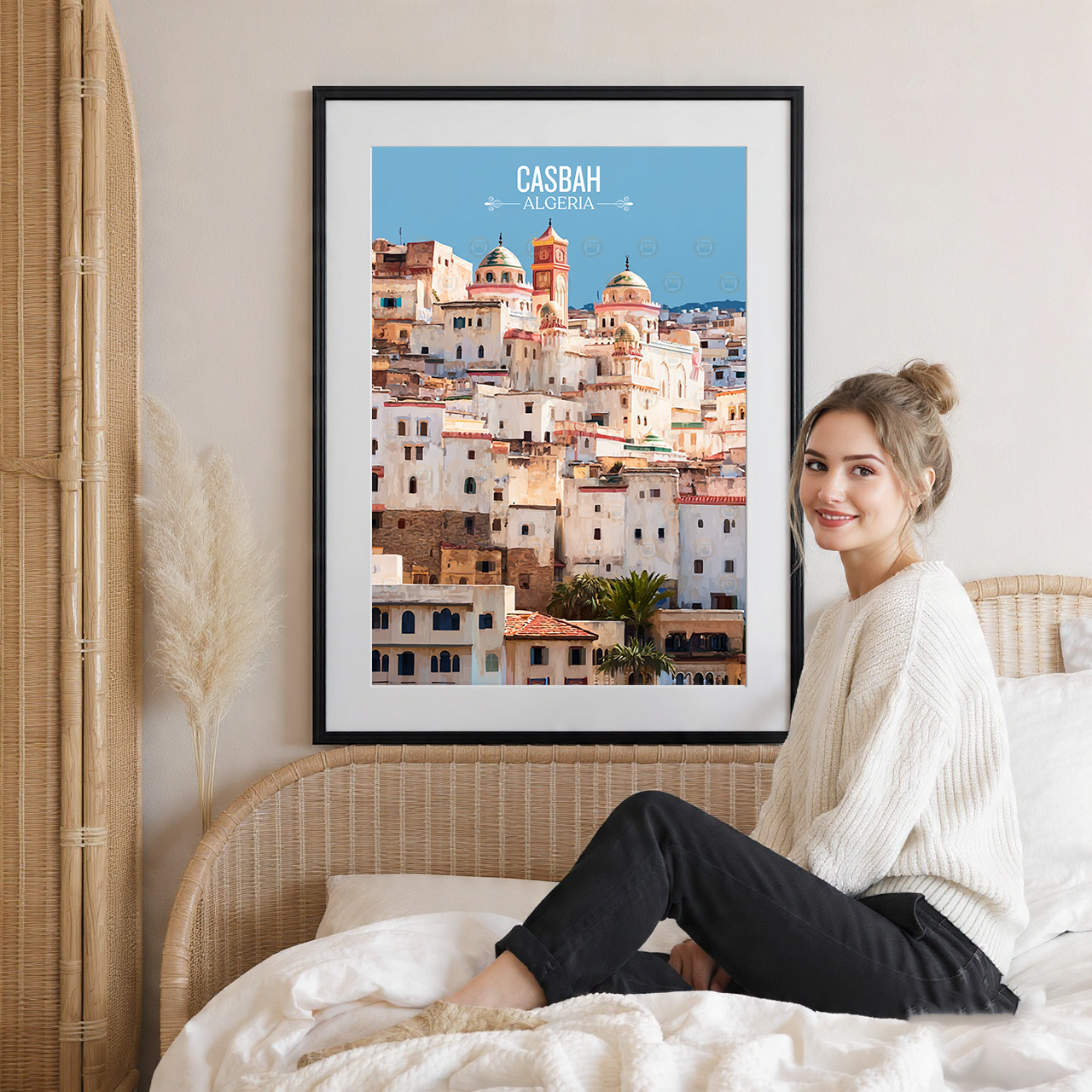Casbah - Algeria - Travel Poster Vintage Style Wall Art Print - Art Print - Travel Art Poster
