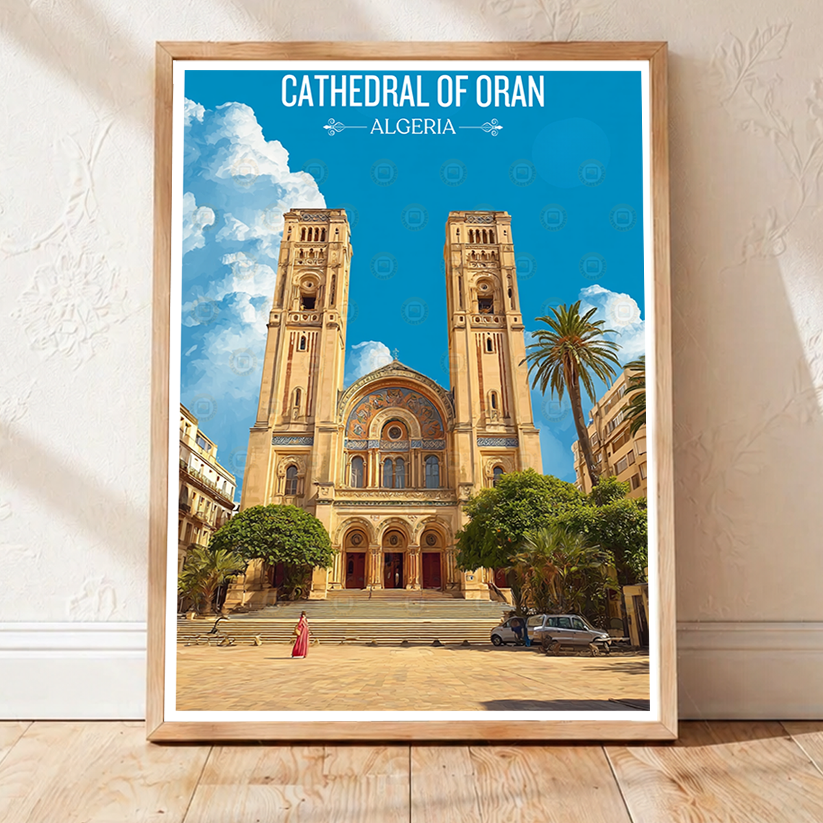 Cathedral of Oran - Algeria - Travel Poster Vintage Style Wall Art Print - Art Print - Travel Art Poster