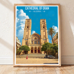 Cathedral of Oran - Algeria - Travel Poster Vintage Style Wall Art Print - Art Print - Travel Art Poster