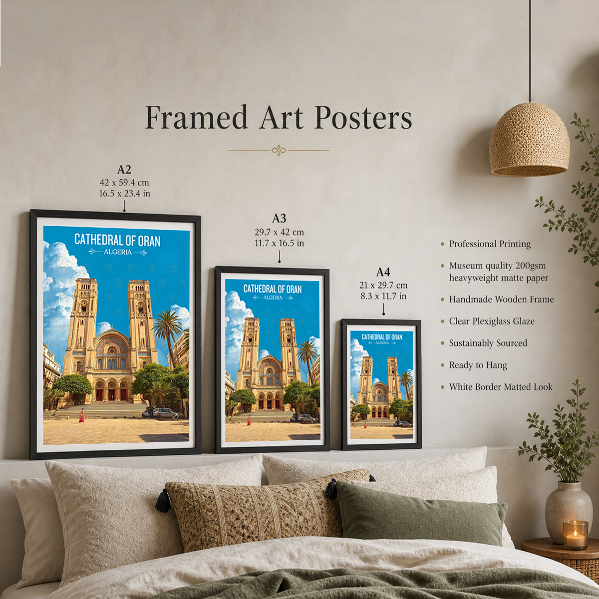 Cathedral of Oran - Algeria - Travel Poster Vintage Style Wall Art Print - Art Print - Travel Art Poster