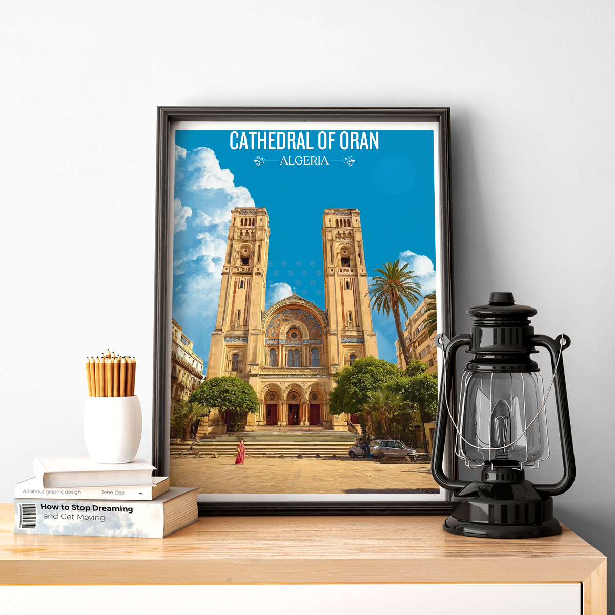 Cathedral of Oran - Algeria - Travel Poster Vintage Style Wall Art Print - Art Print - Travel Art Poster