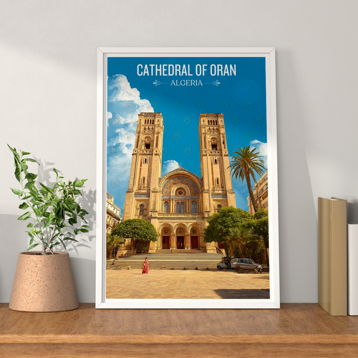 Cathedral of Oran - Algeria - Travel Poster Vintage Style Wall Art Print - Art Print - Travel Art Poster