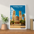 Cathedral of Oran - Algeria - Travel Poster Vintage Style Wall Art Print - Art Print - Travel Art Poster