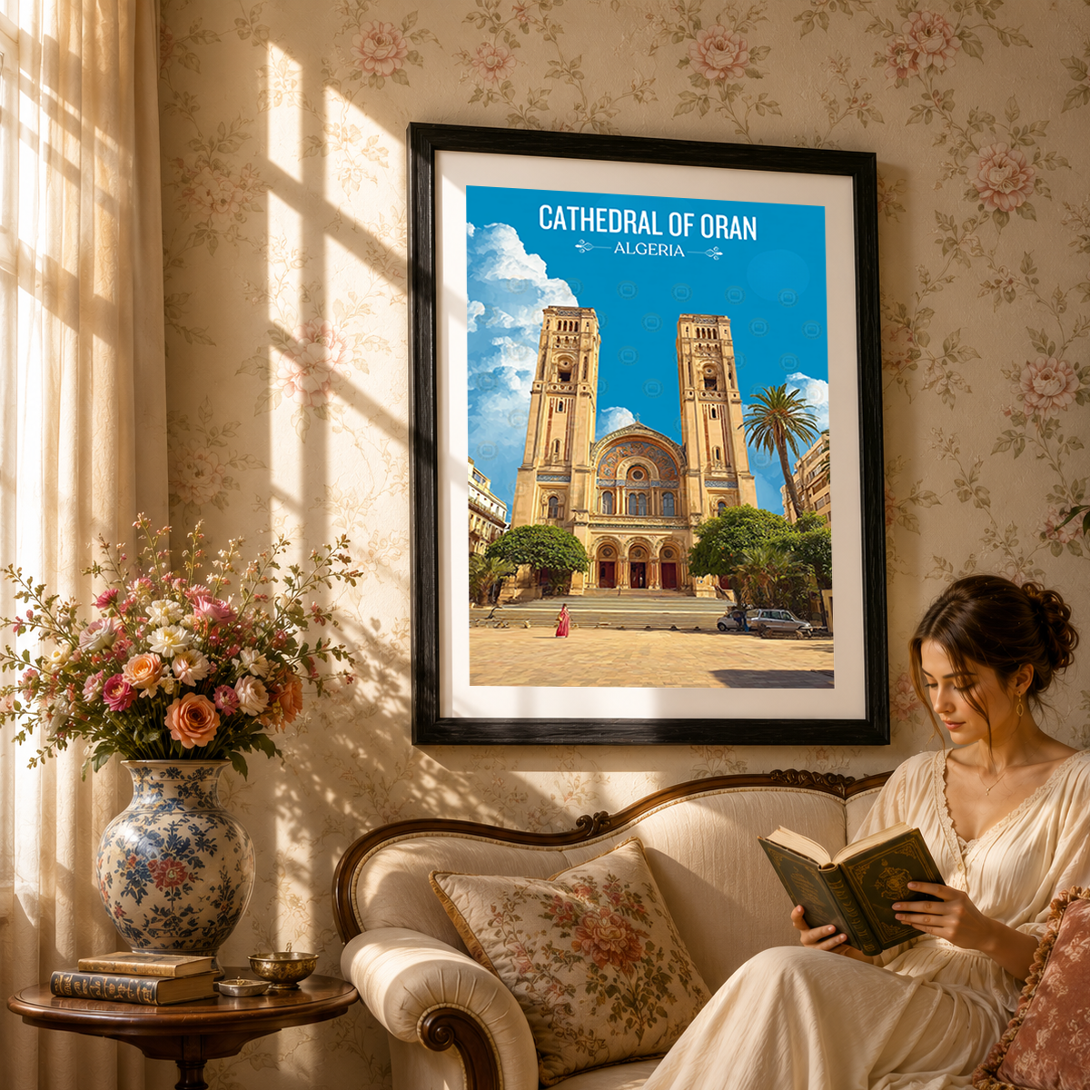 Cathedral of Oran - Algeria - Travel Poster Vintage Style Wall Art Print - Art Print - Travel Art Poster