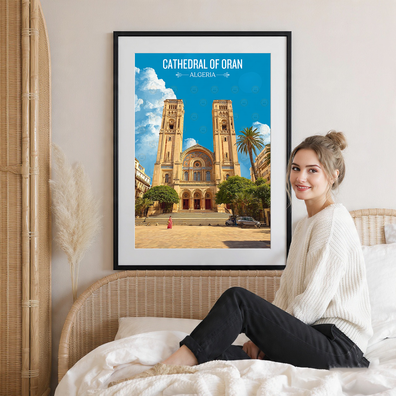 Cathedral of Oran - Algeria - Travel Poster Vintage Style Wall Art Print - Art Print - Travel Art Poster