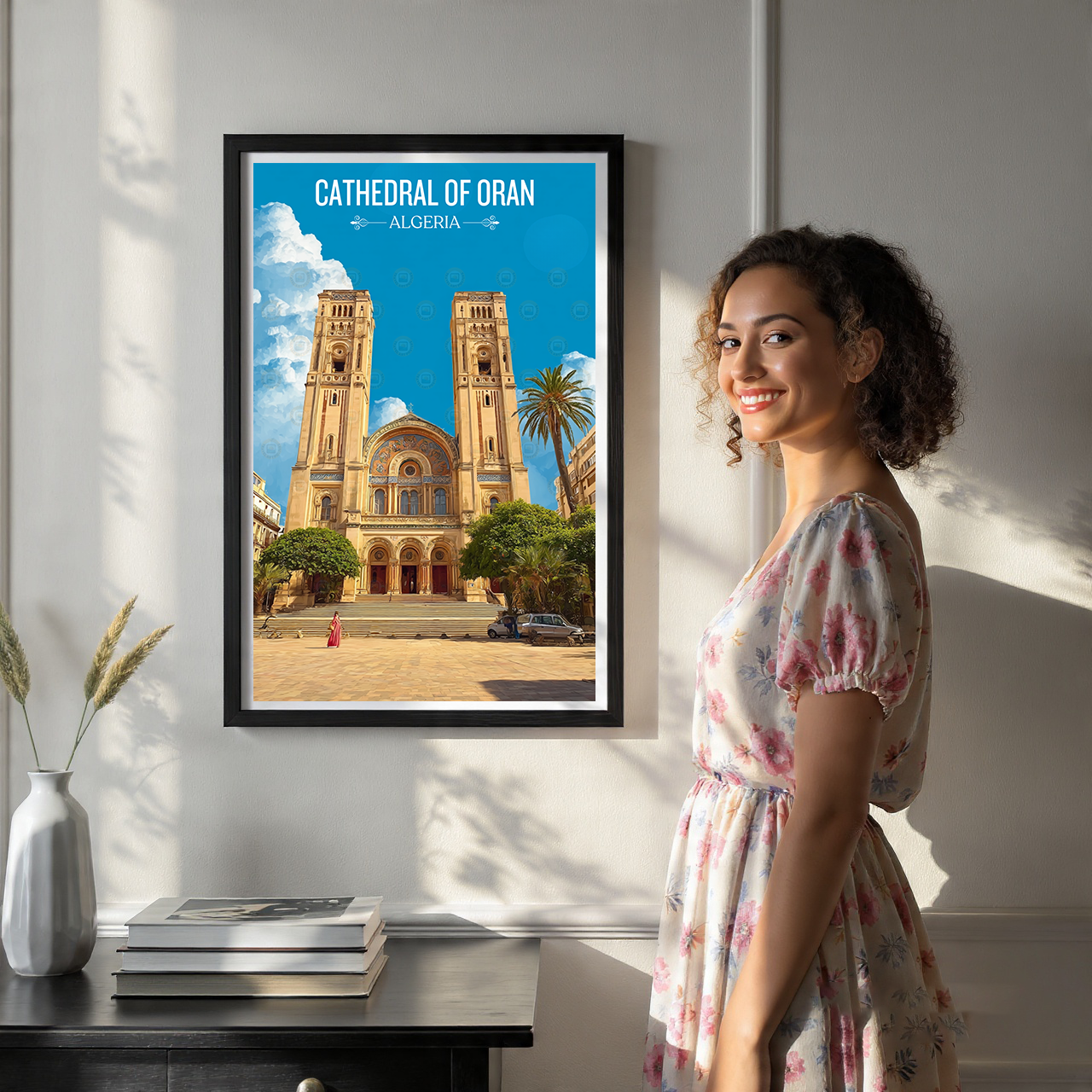 Cathedral of Oran - Algeria - Travel Poster Vintage Style Wall Art Print - Art Print - Travel Art Poster