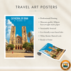 Cathedral of Oran - Algeria - Travel Poster Vintage Style Wall Art Print - Art Print - Travel Art Poster