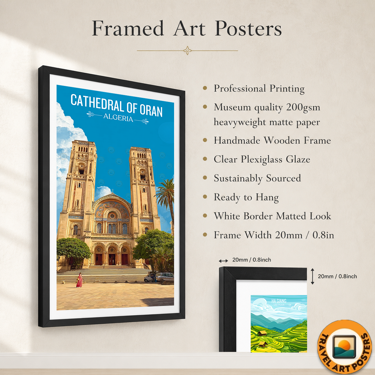 Cathedral of Oran - Algeria - Travel Poster Vintage Style Wall Art Print - Art Print - Travel Art Poster