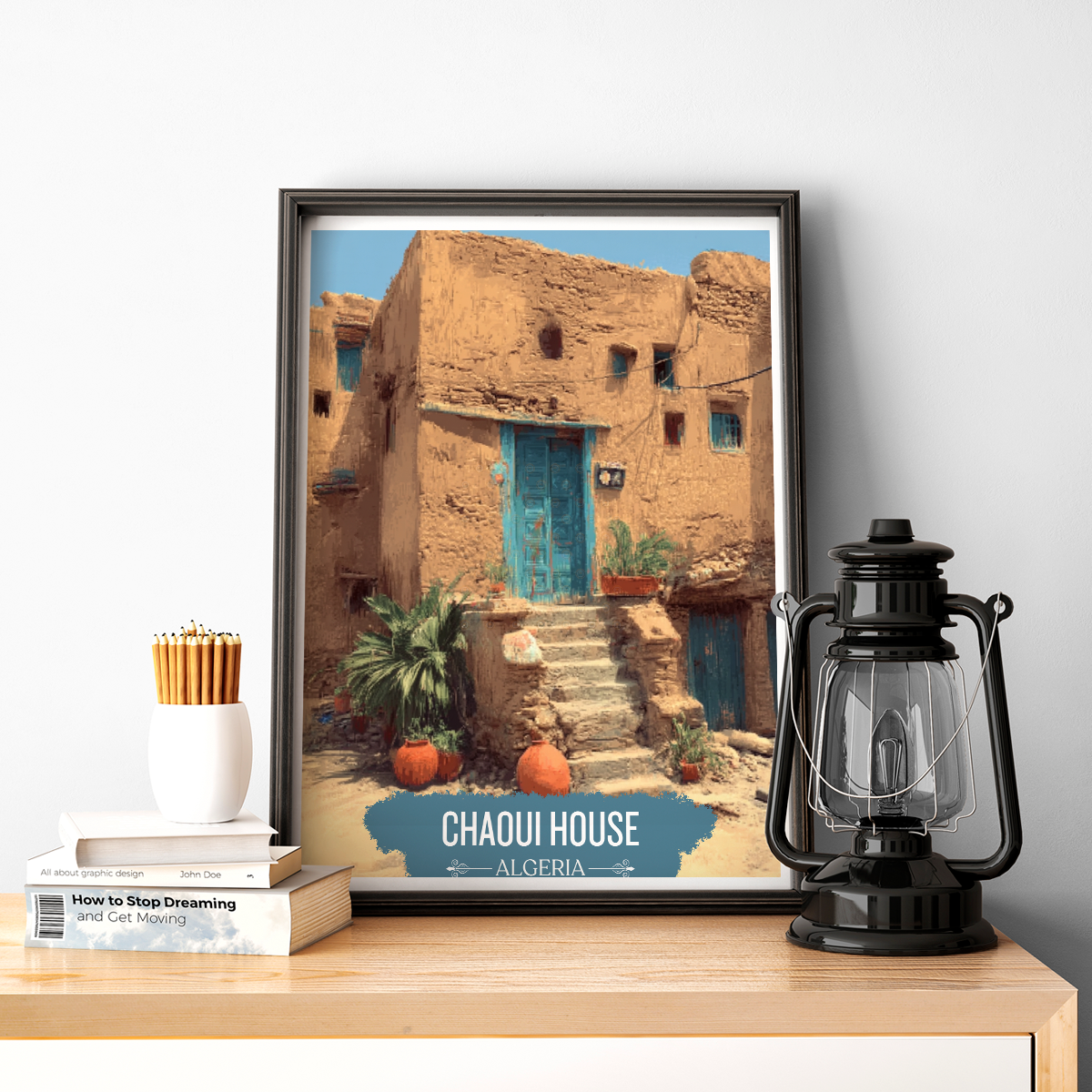 Chaoui House - Algeria - Travel Poster Vintage Style Wall Art Print - Art Print - Travel Art Poster