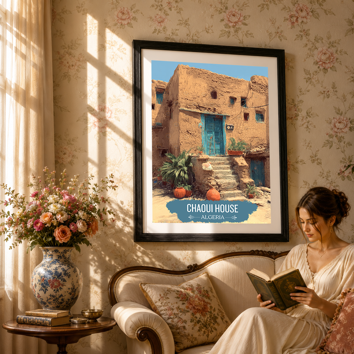 Chaoui House - Algeria - Travel Poster Vintage Style Wall Art Print - Art Print - Travel Art Poster