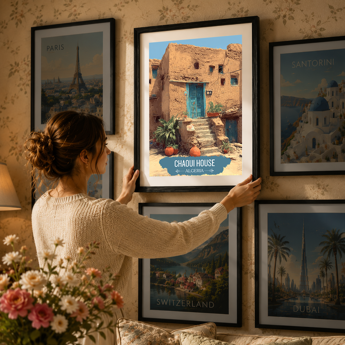 Chaoui House - Algeria - Travel Poster Vintage Style Wall Art Print - Art Print - Travel Art Poster