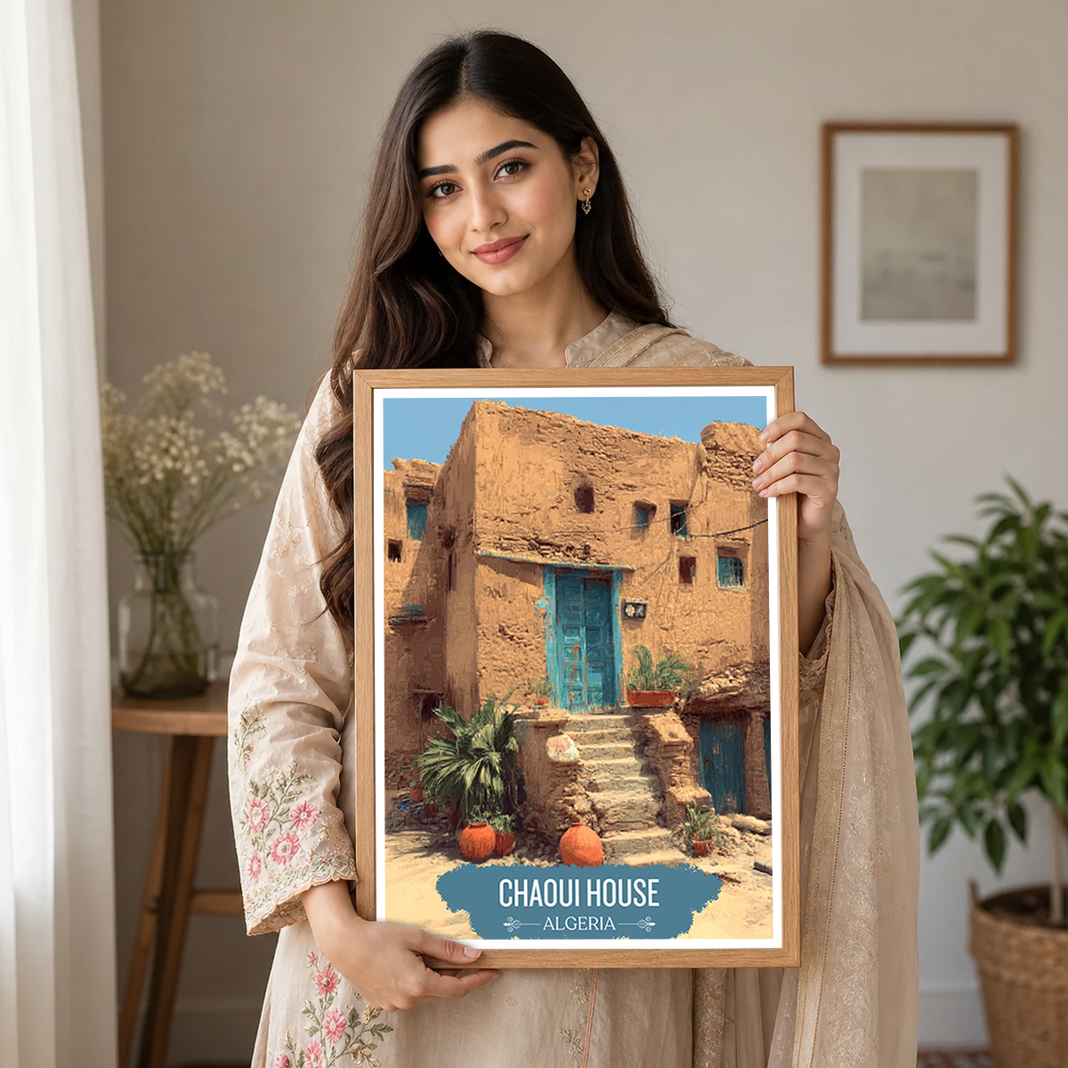 Chaoui House - Algeria - Travel Poster Vintage Style Wall Art Print - Art Print - Travel Art Poster