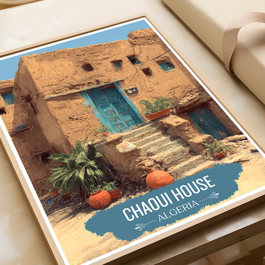 Chaoui House - Algeria - Travel Poster Vintage Style Wall Art Print - Art Print - Travel Art Poster