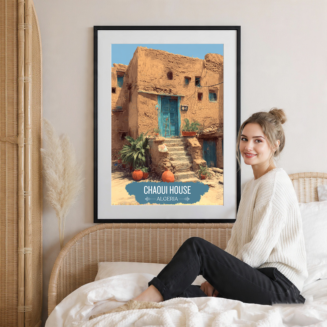 Chaoui House - Algeria - Travel Poster Vintage Style Wall Art Print - Art Print - Travel Art Poster