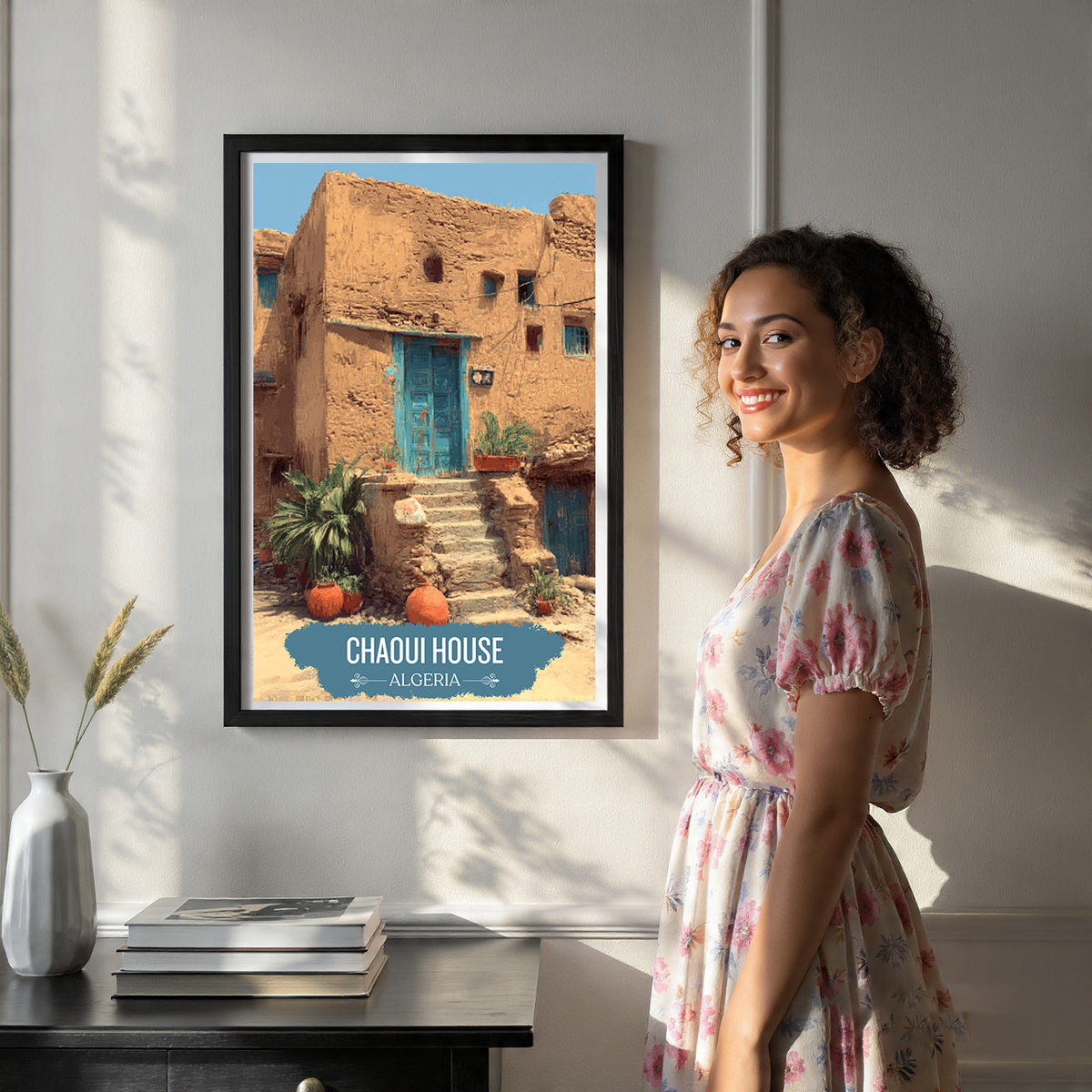 Chaoui House - Algeria - Travel Poster Vintage Style Wall Art Print - Art Print - Travel Art Poster