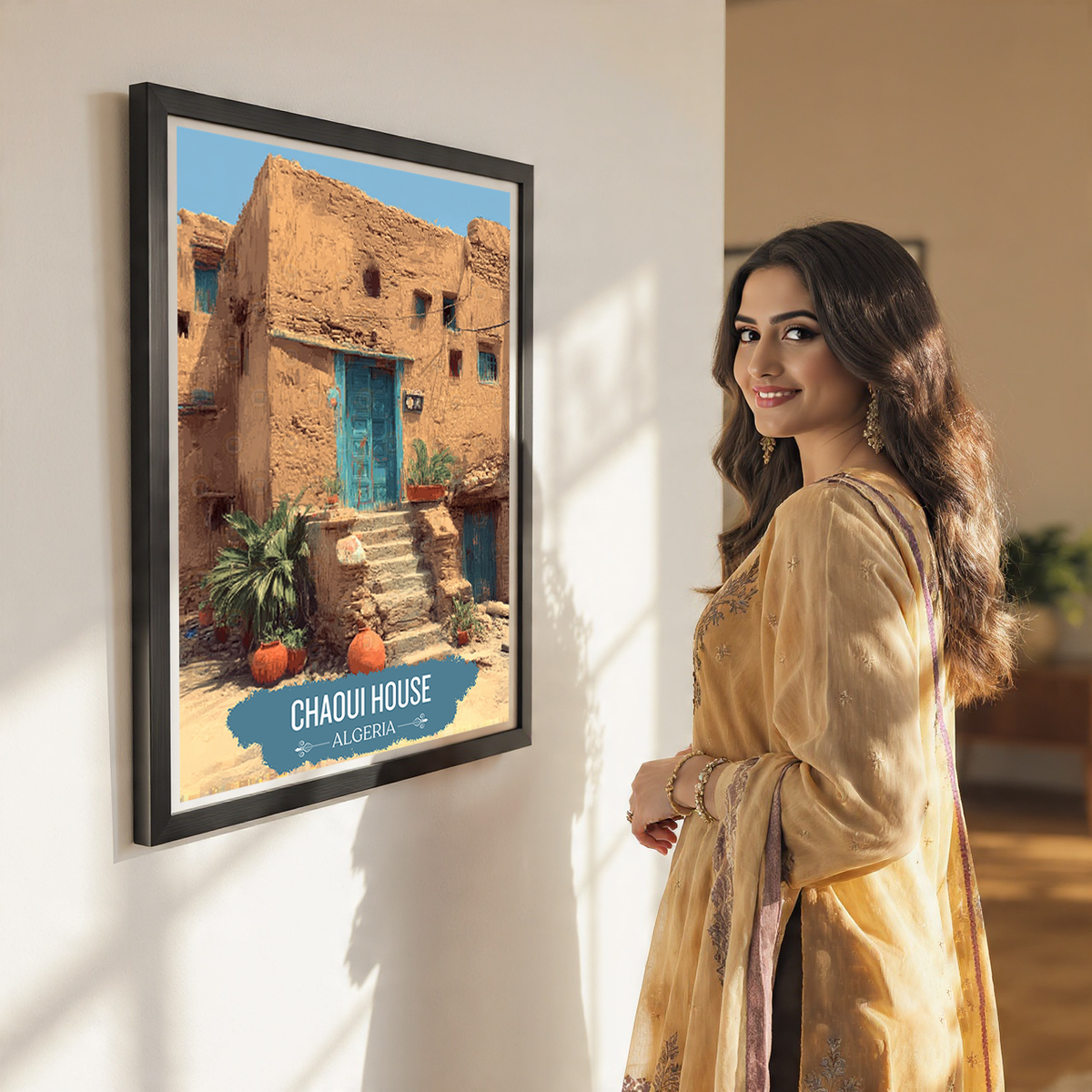 Chaoui House - Algeria - Travel Poster Vintage Style Wall Art Print - Art Print - Travel Art Poster