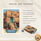 Chaoui House - Algeria - Travel Poster Vintage Style Wall Art Print - Art Print - Travel Art Poster
