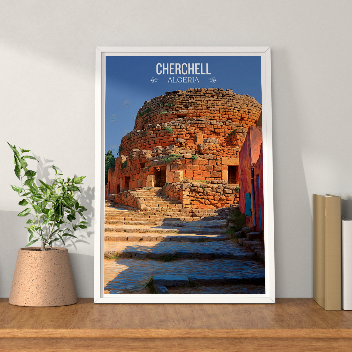 Cherchell - Algeria - Travel Poster Vintage Style Wall Art Print - Art Print - Travel Art Poster