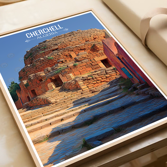 Cherchell - Algeria - Travel Poster Vintage Style Wall Art Print - Art Print - Travel Art Poster