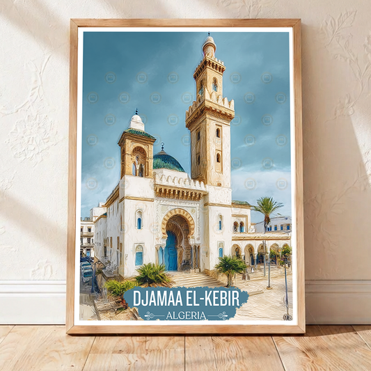 Djamaa el-Kebir - Algeria - Travel Poster Vintage Style Wall Art Print - Art Print - Travel Art Poster