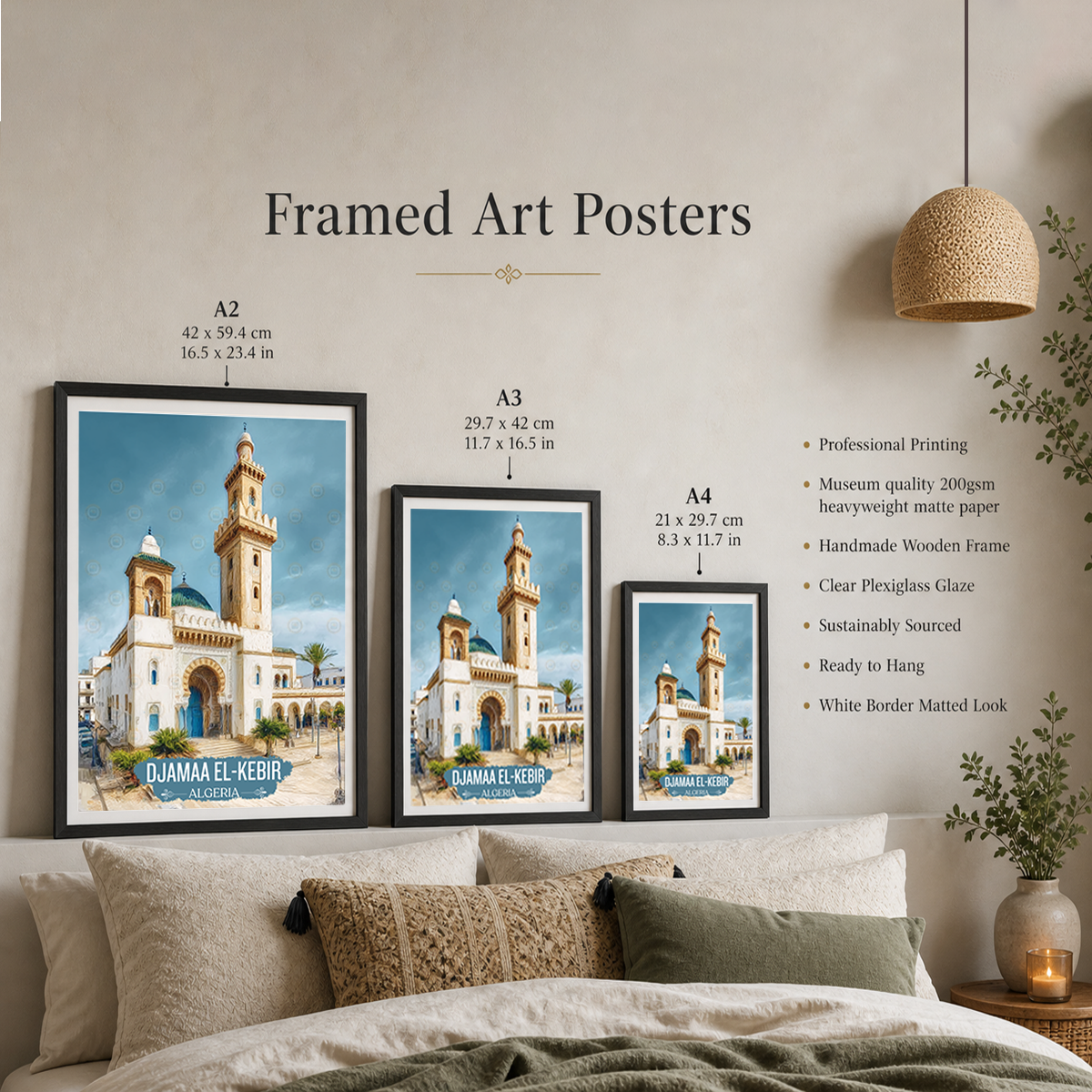 Djamaa el-Kebir - Algeria - Travel Poster Vintage Style Wall Art Print - Art Print - Travel Art Poster