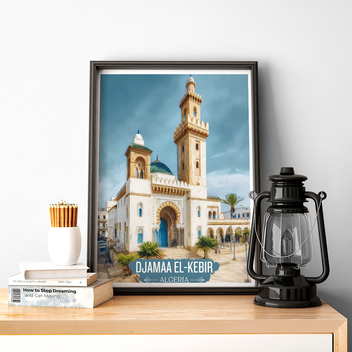 Djamaa el-Kebir - Algeria - Travel Poster Vintage Style Wall Art Print - Art Print - Travel Art Poster