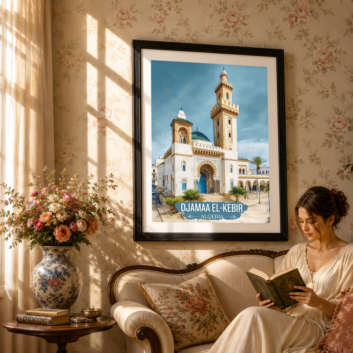 Djamaa el-Kebir - Algeria - Travel Poster Vintage Style Wall Art Print - Art Print - Travel Art Poster