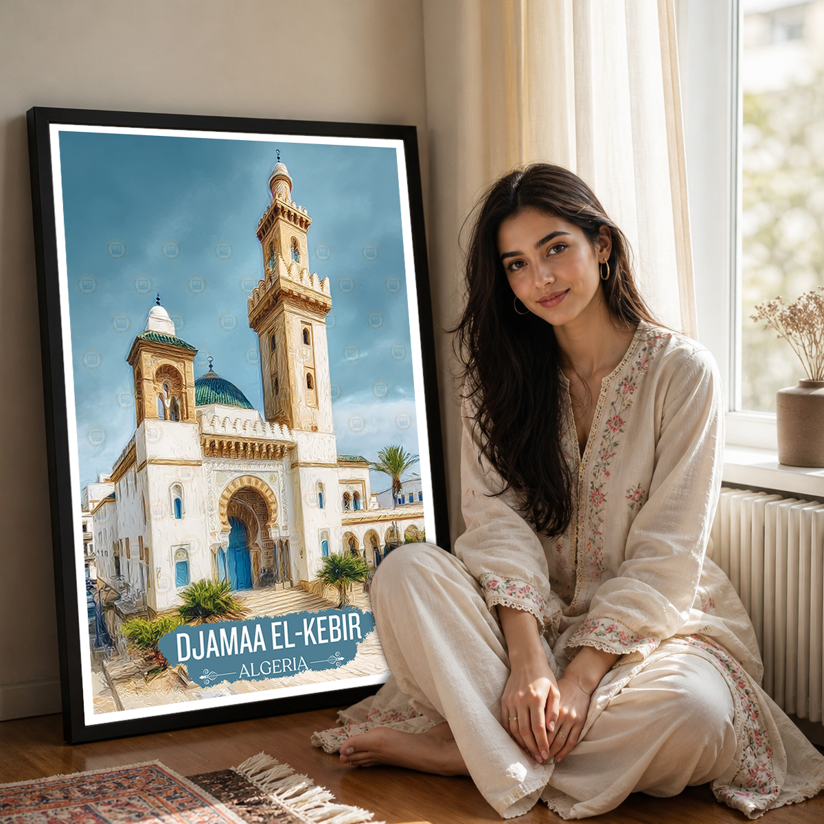 Djamaa el-Kebir - Algeria - Travel Poster Vintage Style Wall Art Print - Art Print - Travel Art Poster