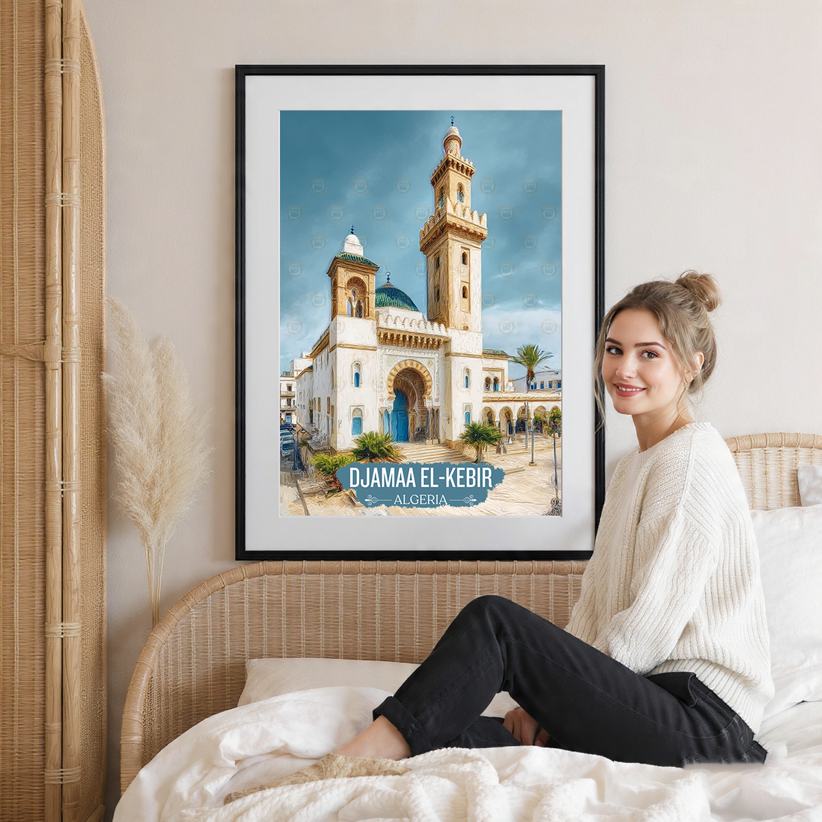 Djamaa el-Kebir - Algeria - Travel Poster Vintage Style Wall Art Print - Art Print - Travel Art Poster